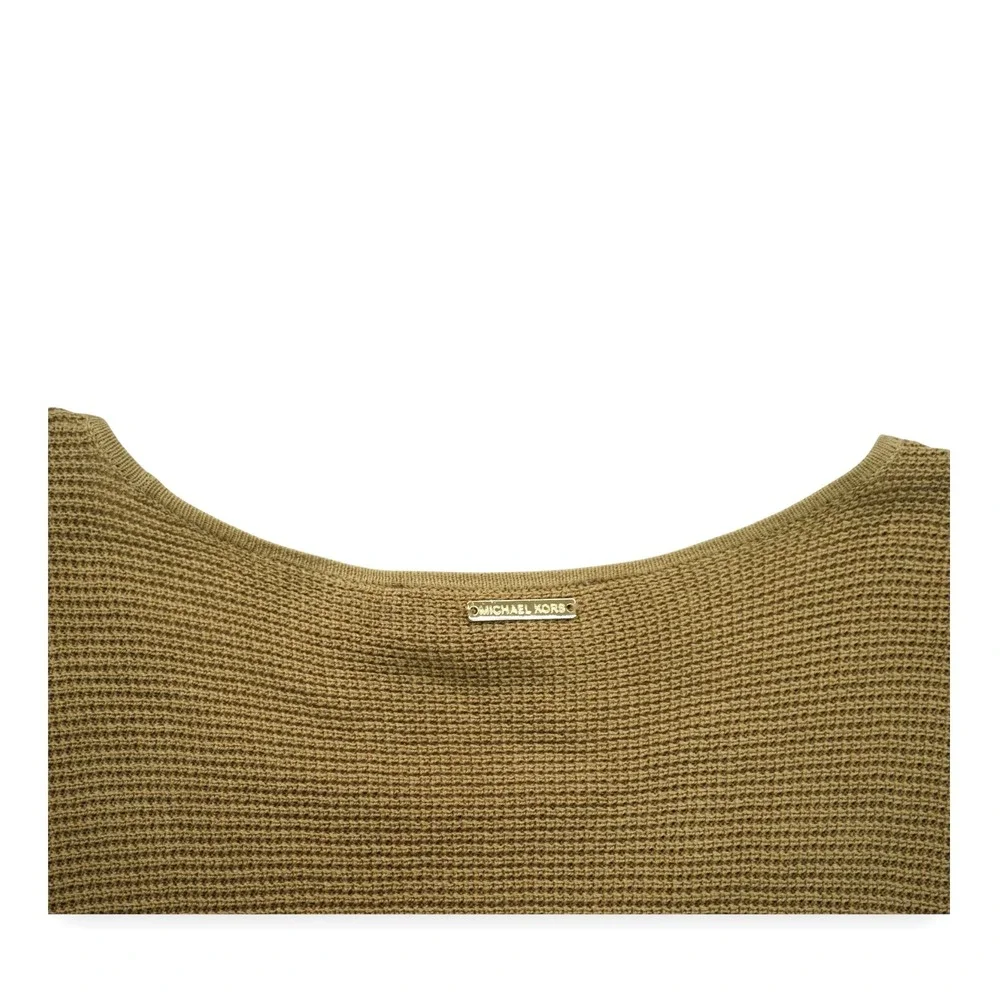 Michael Kors Waffle Pullover Sweater Small Side Gold Buttons Long Sleeve‎